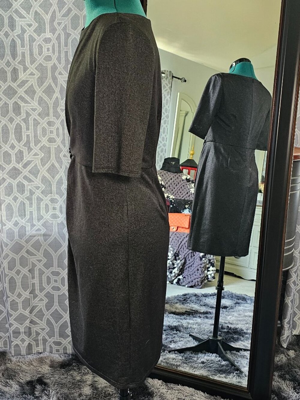 Suzi Chin for Maggy Boutique Draped Knot‑Front Jersey Dress – Size 6 (Vintage) - Picture 2 of 6